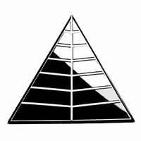 Glossy pyramid representing ESG hierarchy of needs concept as Close up tracking shot moving up a glossy pyramid structure representing an ESG hierarchy of needs Camera pulls back Square Square vector