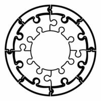 Glossy puzzle pieces forming circular economy diagram concept as Tracking shot of glossy puzzle pieces coming together to form a circular economy diagram Camera moves up to show a Square Square vector