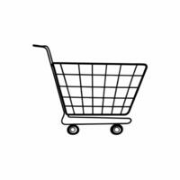 Glossy Shopping Cart Icon concept as A glossy shopping cart icon stands out against a plain white background leaving ample copy space around The camera captures a straight on shot Square Square vector