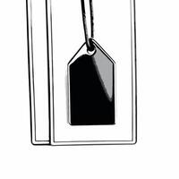 Glossy Sale Tag Hanging concept as A glossy sale tag hangs suspended against a plain white background leaving significant copy space around The camera captures a close up with a s Square Square vector