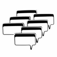 Glossy Speech Bubbles with Copy Space concept as Glossy speech bubbles overlapping on a plain white background leaving significant copy space above The camera captures a straight Square Square vector