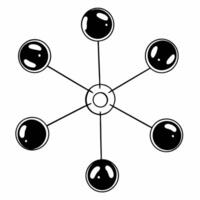 Glossy spheres orbiting sustainable development goals concept as Tracking shot of glossy spheres orbiting around a central point each representing a sustainable development goal C Square Square vector