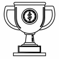 Glossy trophy with dollar sign concept as Tracking shot circling a glossy trophy A dollar sign is engraved on the trophy symbolizing financial achievement Camera pans to reveal e Square Square vector