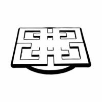 Glossy white labyrinth concept as Medium shot of a glossy white labyrinth on a reflective surface Camera slowly navigates through the labyrinth symbolizing the journey of self dis Square Square vector