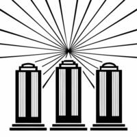 Glowing community support pillars concept as Panning shot of holographic pillars representing different aspects of community support each emitting a beam of light that converges to Square Square vector