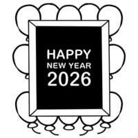 Golden Balloon Frame concept as A frame made of golden balloons designed to hold the text Happy New Year 2026 The isolated white background enhances the festive feel making it per Square Square vector