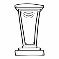 Growth spiral outline podium concept as Close up of a podium covered in simple white spiral outlines suggesting growth and progress Camera slowly zooms out to reveal the full spir Square Square vector