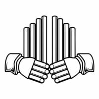 Handshake forming a bar graph concept as illustration of two hands shaking with the arms transforming into rising bar graph columns isolated on white The hands are detailed Square Square vector