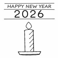 Holographic Candle concept as An isolated holographic candle with a warm glow representing the spirit of celebration for Happy New Year 2026 The camera captures the flickering lig Square Set 3 Square vector