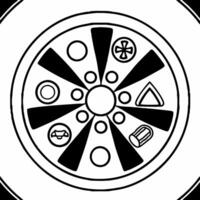 Holographic ecosystem services wheel concept as Close up of a holographic wheel divided into sections representing various ecosystem services Camera rotates with the wheel reveali Square Square vector