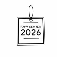 Holographic Gift Tag concept as An isolated holographic gift tag with a festive message for Happy New Year 2026 The camera captures the shiny surface and colorful designs against Square Set 3 Square vector