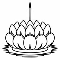 Holographic Loy Krathong with Glowing Beads concept as Illustrate a glowing holographic Loy Krathong floating on water adorned with shimmering beads The camera gently pans to reve Square Square vector