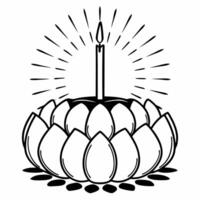 Holographic Loy Krathong with Glowing Candles concept as Feature a glowing holographic Loy Krathong floating on water surrounded by shimmering candles The camera slowly zooms in t Square Square vector