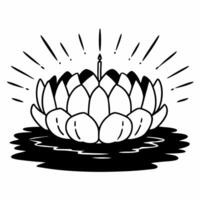 Holographic Loy Krathong with Glowing Fireflies concept as Feature a glowing holographic Loy Krathong floating on water surrounded by shimmering fireflies The camera slowly zooms Square Set 2 Square vector