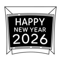 Holographic New Year Banner concept as An isolated holographic banner with Happy New Year 2026 written in elegant font perfect for festive decorations The camera captures the shin Square Set 3 Square vector