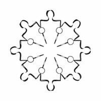 Holographic puzzle pieces forming sustainable city concept as Close up of holographic puzzle pieces assembling to create a futuristic green city Glowing lines connect the pieces r Square Square vector