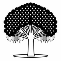 Holographic tree with data leaf canopy concept as Panning shot of a holographic tree with a canopy made of floating data points and sustainability metrics Camera moves through the Square Square vector