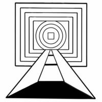 Holographic white labyrinth with glowing solution path concept as Medium shot of a holographic white labyrinth with a glowing path to the center Camera navigates through the labyr Square Square vector