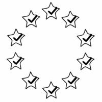 Integrity checkmark constellation concept as Cartoon style checkmark icons forming star like constellations in a seamless pattern Camera slowly moves through the constellations re Square Square vector