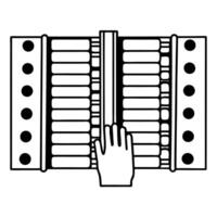 Integrity auditors examining voting machines concept as Close up of election integrity auditors meticulously examining voting machines Camera pans across their hands as they check Square Square vector