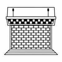 Integrity firewall podium for elections concept as Medium shot of a podium designed like a firewall structure protecting election data and processes Camera pans across the podium Square Square vector