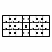 Integrity puzzle with ballot piece concept as of a puzzle representing election integrity with a key piece shaped like a ballot Camera slowly zooms out to reveal the full p Square Square vector