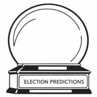 Integrity secured prediction crystal ball concept as Close up of a holographic crystal ball showing election predictions encased in an integrity securing framework Camera slowly r Square Square vector