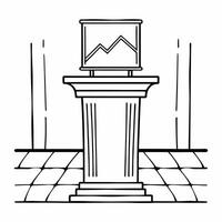 Integrity shield podium with prediction graph concept as Medium shot of a podium shaped like an integrity shield with a prediction graph rising from its top Camera slowly tracks u Square Square vector