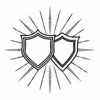 Integrity shield force field concept as Illustration of overlapping shield icons creating a force field effect for election integrity Camera moves through the force field revealin Square Square vector
