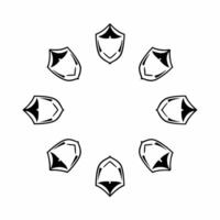 Integrity shield tile constellation concept as Minimal design of integrity shield icons forming a constellation like pattern Camera slowly rotates around the pattern revealing int Square Square vector