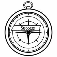 Isolated compass pointing towards success concept as A image of a compass with the needle pointing towards the word Success symbolizing direction and strategic planning in b Square Square vector