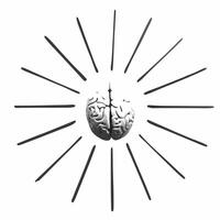 Levitating brain with light beams concept as Close up of a white brain hovering in space with light beams emanating from it Camera slowly pans around the brain highlighting mental Square Square vector