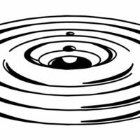 Levitating ESG impact ripples in community pool concept as Close up of ripples forming in a floating pool of water representing ESG impacts Camera pulls back to reveal the ripples Square Square vector