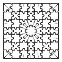 Levitating handshake formed by puzzle pieces concept as Wide shot of two hands forming a handshake composed of interlocking puzzle pieces floating in space Camera zooms in to reve Square Square vector
