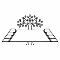 Levitating negotiation table with growing tree concept as Tracking shot of a floating negotiation table with a tree growing from its center Camera moves around the table revealing Square Square vector