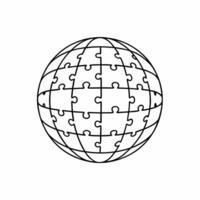 Levitating puzzle globe with community pieces concept as Wide shot of puzzle pieces assembling mid air to form a globe with each piece representing different community elements Ca Square Square vector