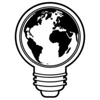 Lightbulb and Earth Icon concept as A graphic combining a lightbulb and the Earth representing global innovation in ESG business Isolated on a white background suitable for Square Square vector