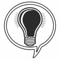 Lightbulb and Speech Bubble Icon concept as A illustration combining a lightbulb and a speech bubble representing idea exchange in ESG discussions Isolated on a white backg Square Square vector