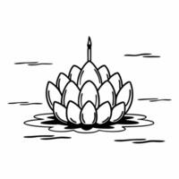 Loy Krathong Floating on Water concept as Create a illustration of a Loy Krathong floating on water with a focus on the details of the banana leaves and flowers The design Square Square vector