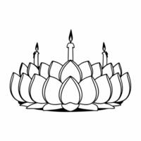 Loy Krathong with Floating Candles concept as Create a illustration of a Loy Krathong surrounded by floating candles isolated against a white background The design captures Square Square vector