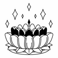 Loy Krathong with Floating Gems concept as Create a illustration of a Loy Krathong surrounded by floating gems isolated against a white background The design highlights the Square Set 3 Square vector