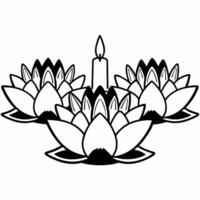 Loy Krathong with Floating Lotus concept as Create a illustration of a Loy Krathong with floating lotus flowers surrounding it isolated against a white background The desig Square Square vector