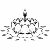 Loy Krathong with Floating Petals concept as Create a illustration of a Loy Krathong surrounded by floating petals isolated against a white background The design captures t Square Square vector