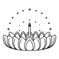 Loy Krathong with Glowing Fireflies concept as Illustrate a Loy Krathong surrounded by glowing fireflies isolated against a white background The design captures the enchanting ess Square Square vector