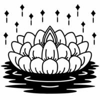 Loy Krathong with Glowing Gems on a Plain Background concept as Feature Loy Krathong adorned with glowing gems set against a plain background with ample copy space for festive mess Square Square vector