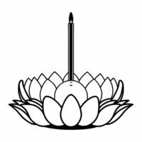 Loy Krathong with Lotus Flowers concept as Create a illustration of a Loy Krathong decorated with lotus flowers isolated against a white background The design emphasizes th Square Square vector