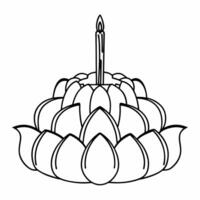 Loy Krathong with Glowing Petals concept as Illustrate a Loy Krathong adorned with glowing petals isolated against a white background The design highlights the vibrant colors and Square Square vector