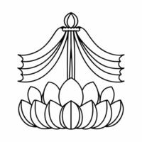 Loy Krathong with Glowing Ribbons concept as Illustrate a Loy Krathong adorned with glowing ribbons isolated against a white background The design highlights the flowing details a Square Set 2 Square vector