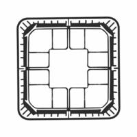 Macro image of a credit card chip with tiny people figures walking on it concept as Close up shot of a credit cards EMV chip with miniature figures of people walking across it symb Square Square vector