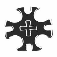 Macro shot of a puzzle piece with financial symbols engraved concept as Close up image of a metallic puzzle piece engraved with financial symbols representing the importance of eac Square Square vector